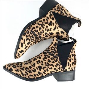 NWOT A New Day Microsuede Pointed Leopard Bootie